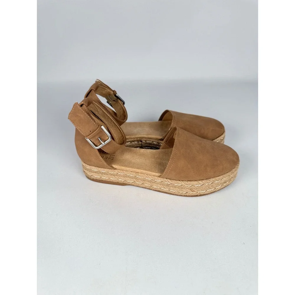 Naturalizer‎ Waverly Tan Brown Espadrille Ankle Strap Platform Sandals 7.5M